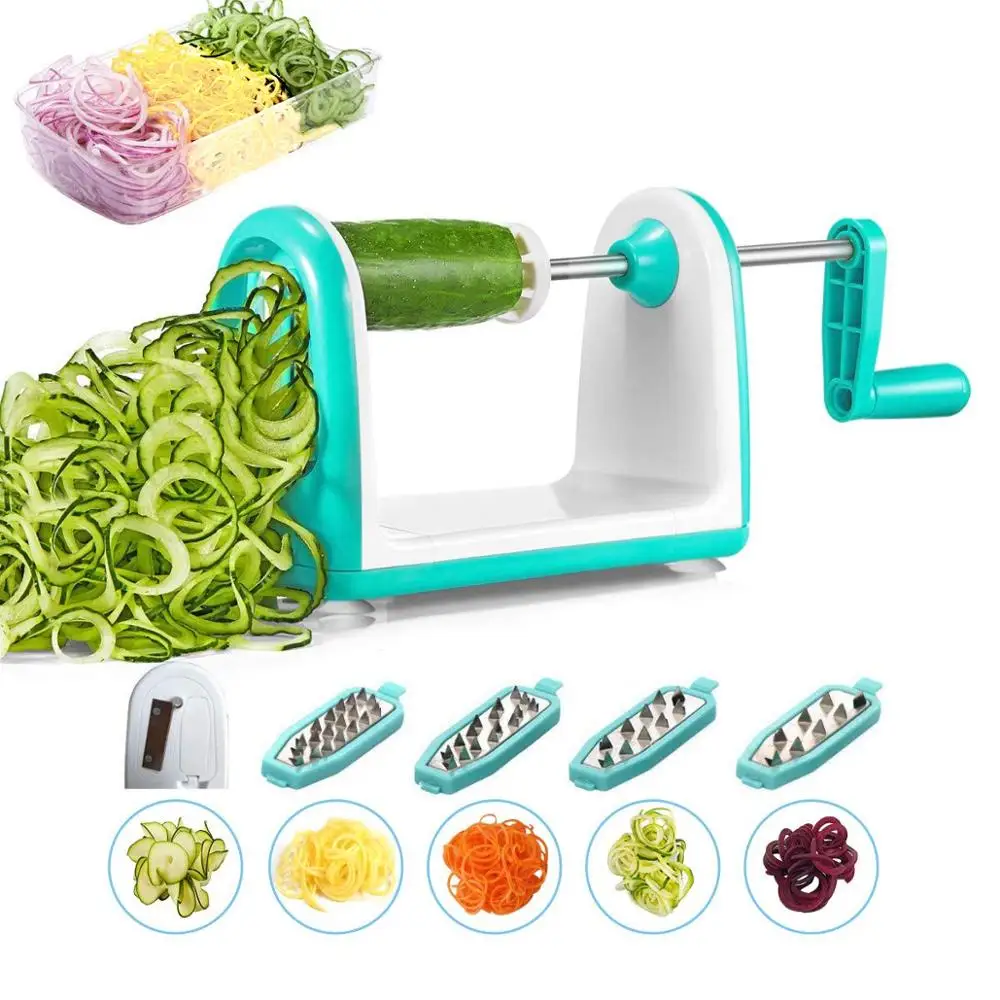 TPUSNOK 5 лезвий Spiralizer высокое качество Овощной слайсер с контейнером для пищевых