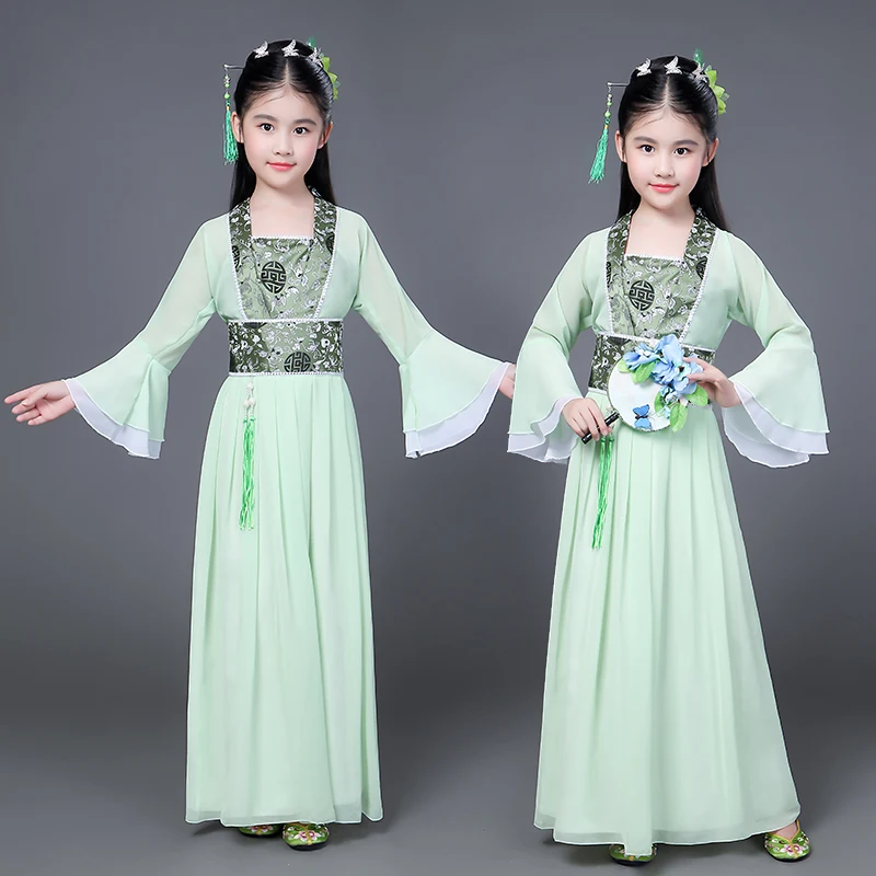 Children costumes for girls ancient chinese clothes performance clothing imperial tang dynasty hanfu dance fairy dress kids | Детская