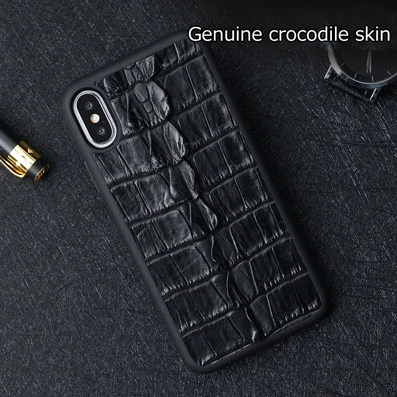 100% Genuine Crocodile Leather Case For iphone X XR XS Max Cover for iPhone XS XSMax 12 Mini 7 8 6 5 Plus 6S Phone Cases Luxury