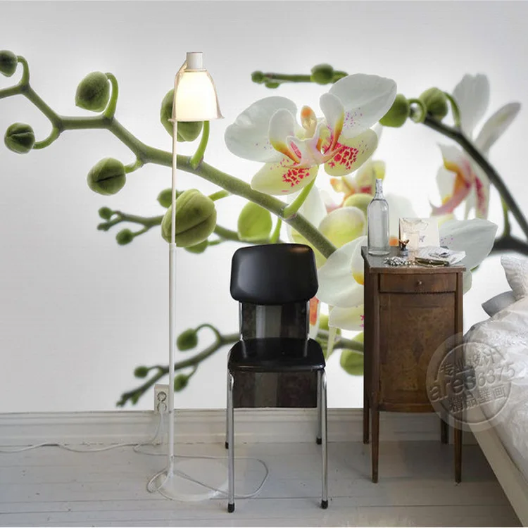

Elegant Photo Wallpaper Custom 3D Wallpaper Butterfly orchid Modern Wall Mural Children Bedroom Room decor TV background wall