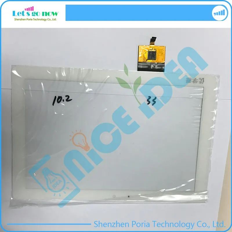 

White 10.2" Touch Screen Digitizer For FPC-CTP-1010-076-1 Front Touch Panel Glass Replacement With Track Number PWW0320