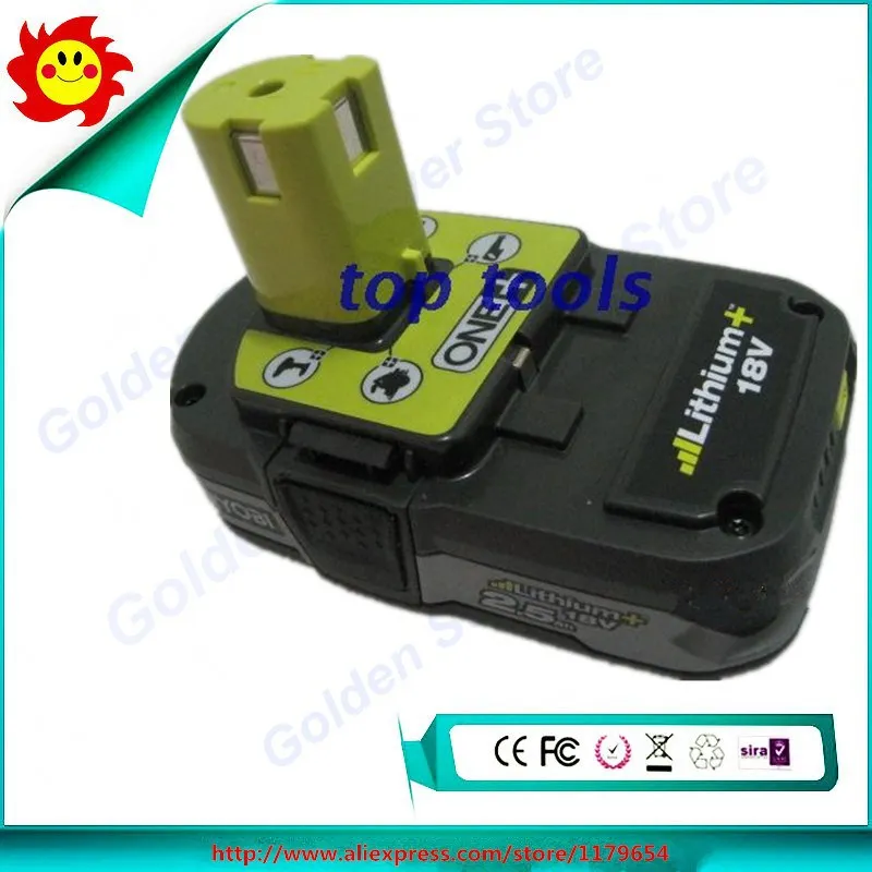 Аккумуляторная литий ионная батарея ryobi p104 18 в 2500 мА · ч аккумуляторная для дрели