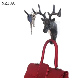 Креативный высококачественный настенный крючок для хранения ключей XZJJA в форме рога, домашний Настенный декор, клейкие крючки для сумок, часов, держатель для органайзера для ванной