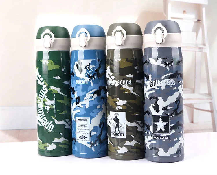 Bpa-Free 500 мл военный камуфляж термос чашка 304 нержавеющая сталь термос бутылка для воды электролиз лайнер термосы