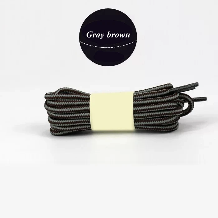 Gray brown 1 пара Круглый полосатый двойной Цвет шнурки для обуви унисекс кожаный ботинок шнурки на открытом воздухе спортивные шнурки для кроссовок 70/90/120/150 см Длина - Цвет: Gray brown