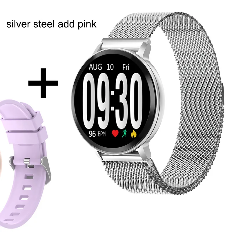 S8 silver and purple Смарт-часы с Bluetooth, мужские часы для измерения артериального давления, женские Смарт-часы, водонепроницаемые спортивные часы с трекером, WhatsApp для Android Ios - Цвет: S8 silver and purple