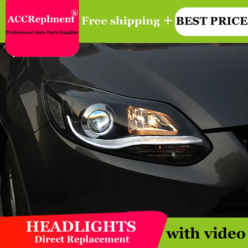 Автомобильный Стайлинг для 2012 2014 Ford Focus светодиодный фары Новый Focus3 DRL Объектив