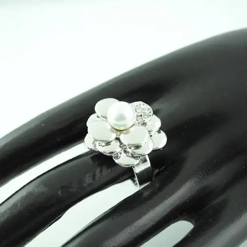 Женское кольцо с искусственным жемчугом AOLOSHOW обручальное милое покрытием из