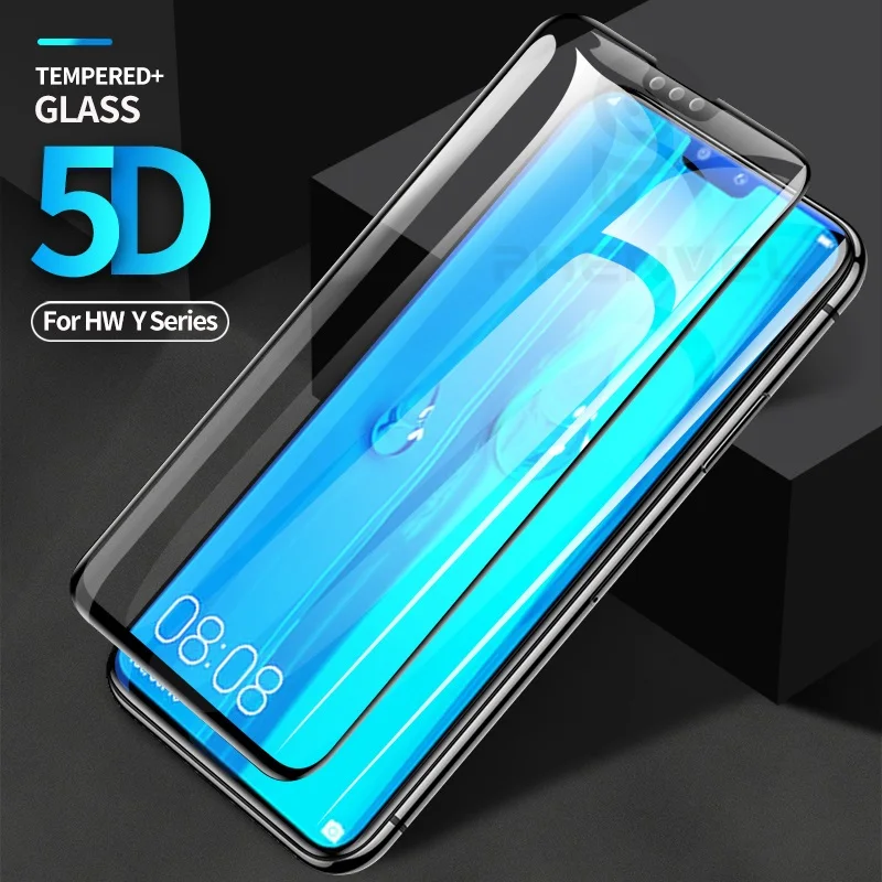 5D Защитное стекло для huawei Y9 Y7 Y6 Prime Полное покрытие экрана протектор для huawei Y9 Y7 Pro Закаленное стекло пленка