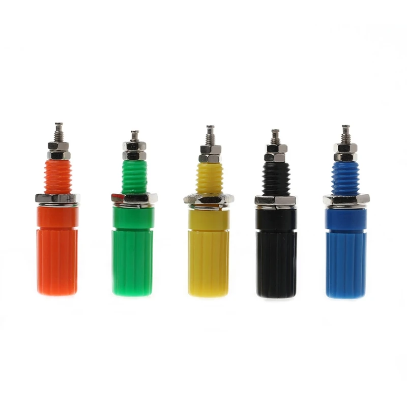 5 шт. зажимный винт цветов Динамик 4 мм контрольные выводы вилки типа банан Тесты
