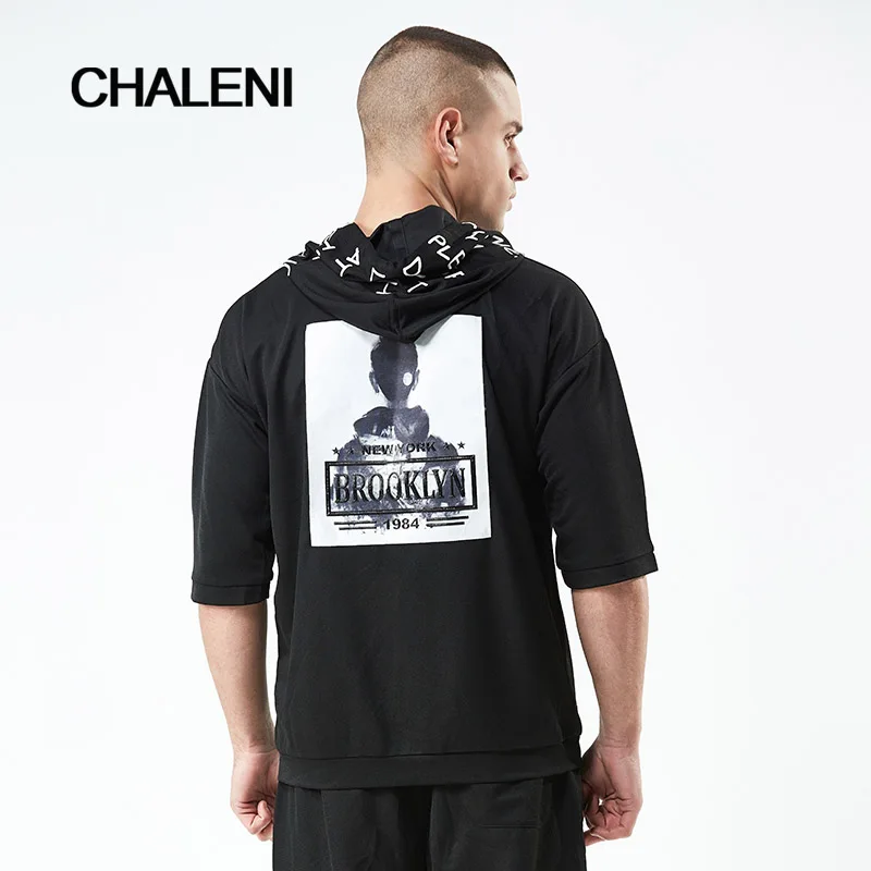 Новый Для мужчин костюм из 2 предметов с капюшоном Рубашка короткими рукавами +