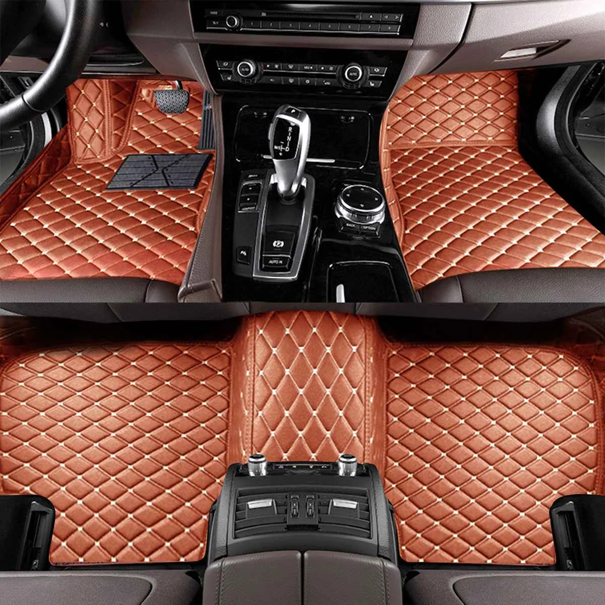 Brown Автомобильные коврики для Mitsubishi pajero sport 2011 2012 2013 пользовательские напольные ковры автомобильные аксессуары черный коричневый стиль LHD - Название цвета: Brown