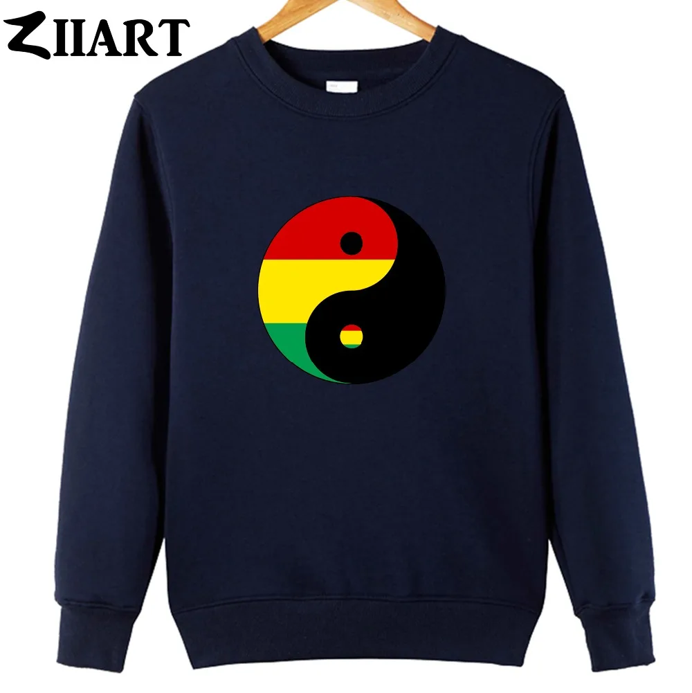 

Мужская Флисовая Толстовка Yin yang bagua китайская философия регги раста красный желтый зеленый для мальчиков хлопковая осень зима