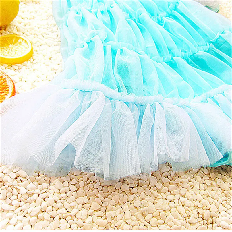 Одежда для маленьких девочек от 2 до 7 лет Сетчатое бикини ярких цветов с рюшами