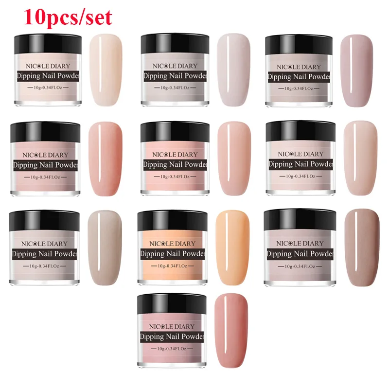 Skin color Николь дневник цвет окунания ногтей порошок DIY Черный Серебряный Красный Фиолетовый серии Dip ногтей порошок дизайн ногтей без лампы лечения - Цвет: Skin color