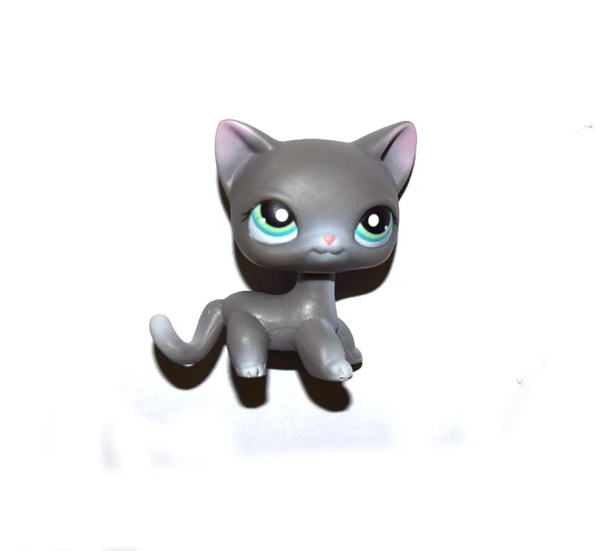 Pink Ear Gray Pet Shop белый, черный, фиолетовый, желтый, коричневый, розовый, блестящий, с короткими волосами, кошка, большой датчан, даусчоунд, коллекция, свободная фигурка, детская игрушка - Цвет: Pink Ear Gray