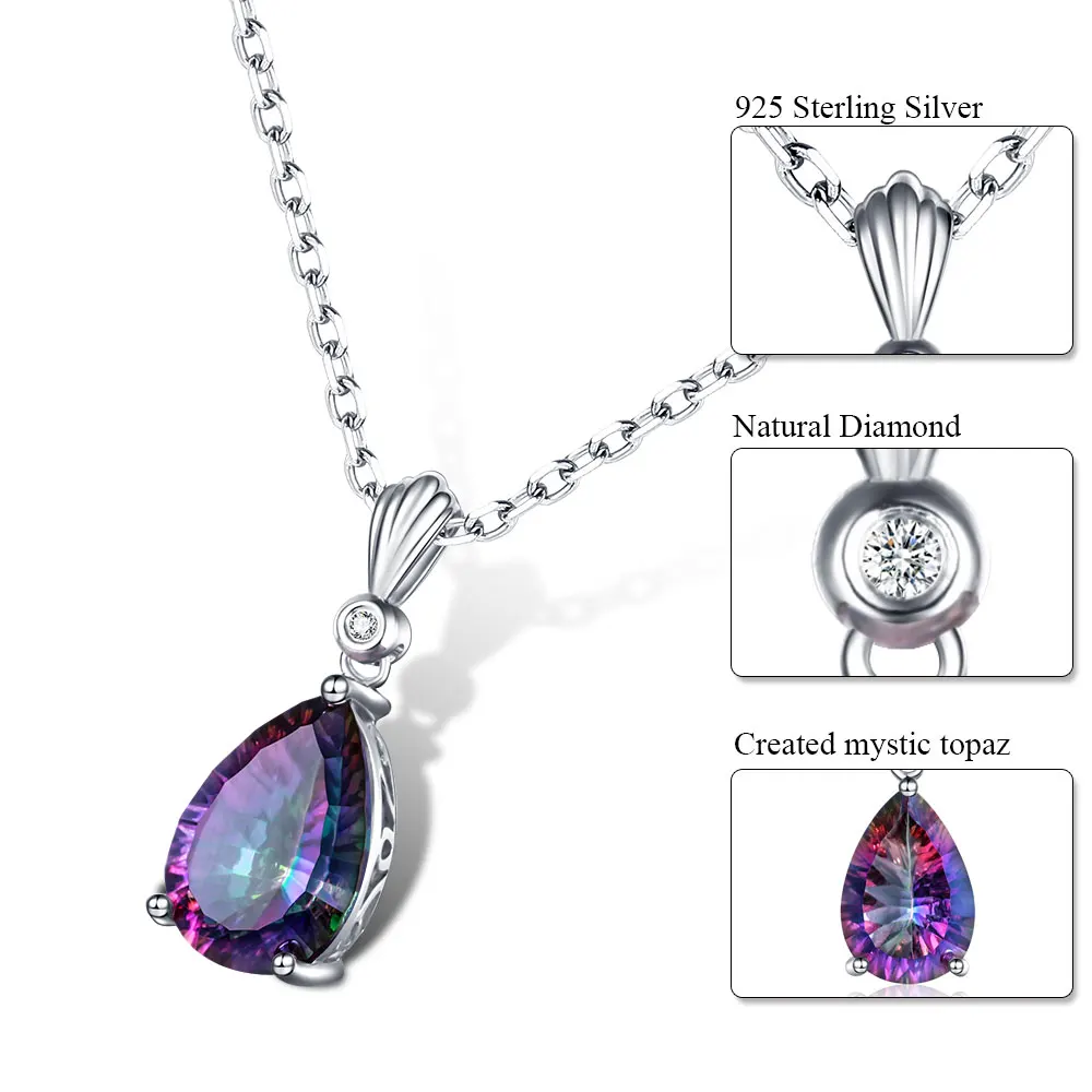 Женское Ожерелье и подвеска из серебра 925 пробы с Мистик топазом|pendant drop|pendants for