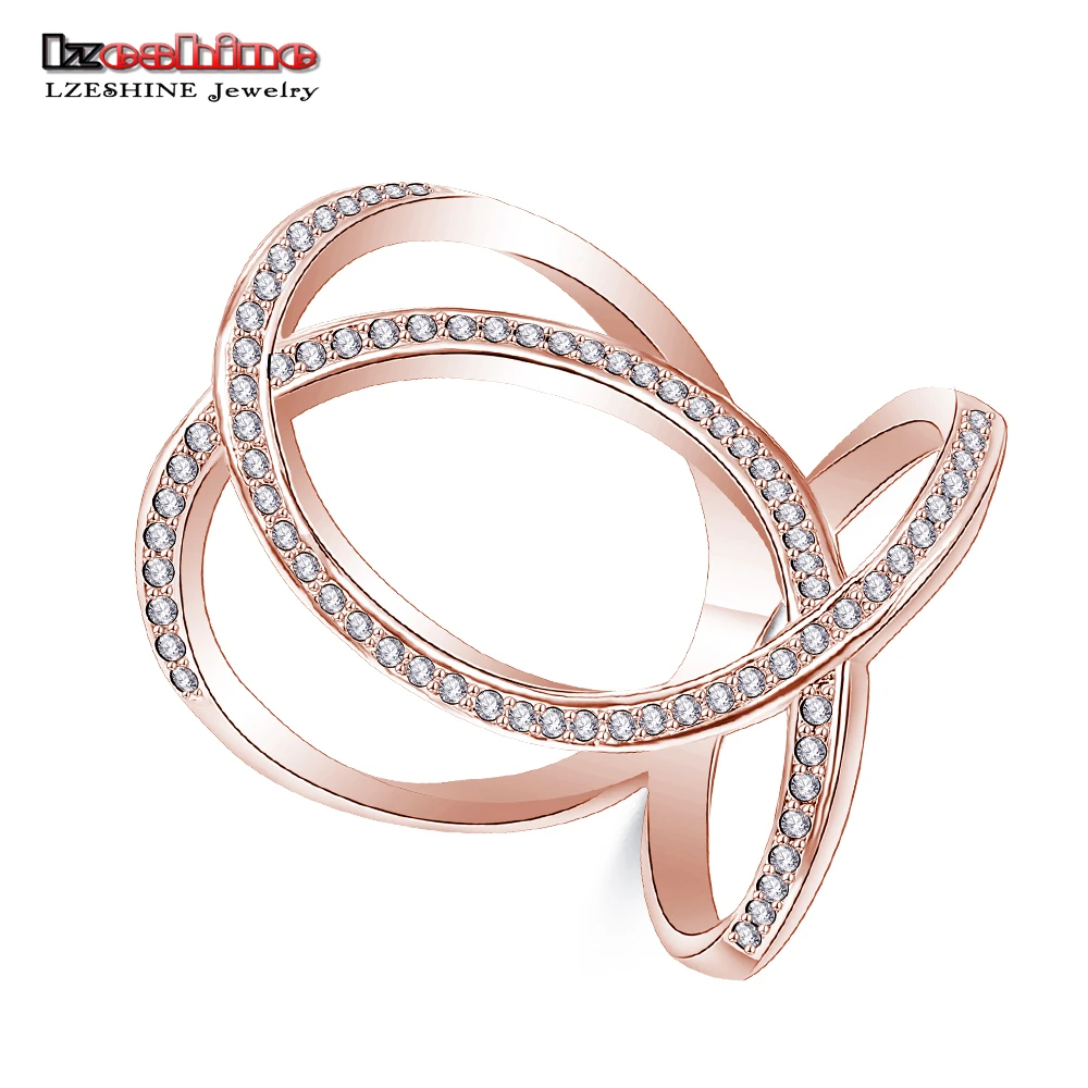 LZESHINE Изысканный Корона кольцо &quotПринцесса&quot серебристый цвет cz камень кольца