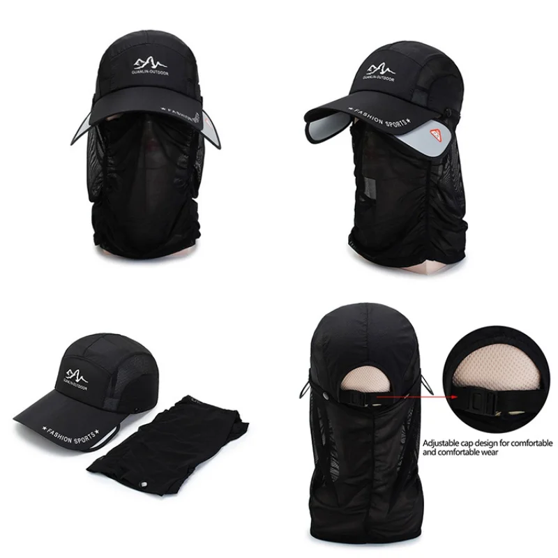 Защита от УФ лучей защита лица для рыбалки Солнцезащитная бейсболка со съемной