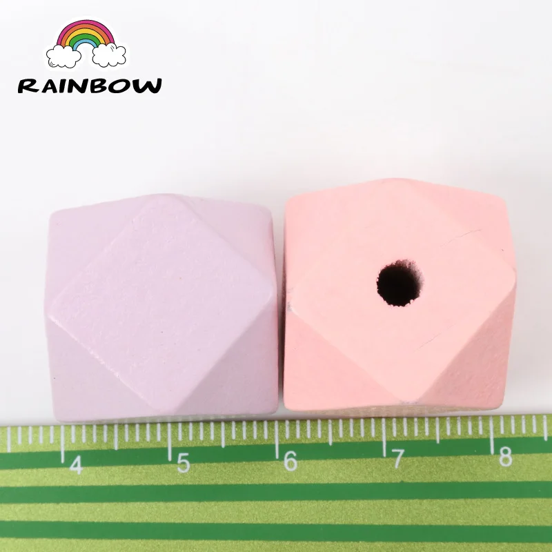 Граненая Геометрическая распорная деталь из натурального дерева бусины для