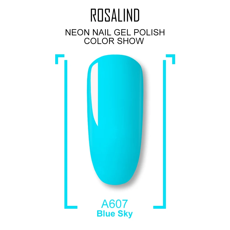 A607 ROSALIND неоновый Гель-лак для ногтей набор Vernis полупостоянные гибридные лаки для маникюра UV Soak Off Primer Poly Gel Base Top Coat - Цвет: A607