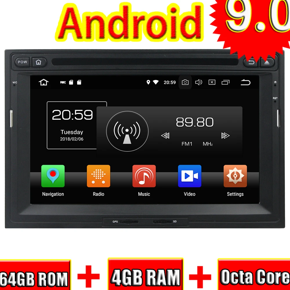 Автомобильный мультимедийный DVD плеер Topnavi Octa Core Android 9 0 для Peugeot 3008/5008 Partner 2010 2016
