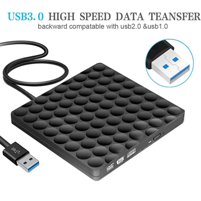 Kuwfi USB 3 0 внешний DVD диск CD DVD-RW Rom реписатель горелки Писатель 5 Гбит/с для ноутбуков