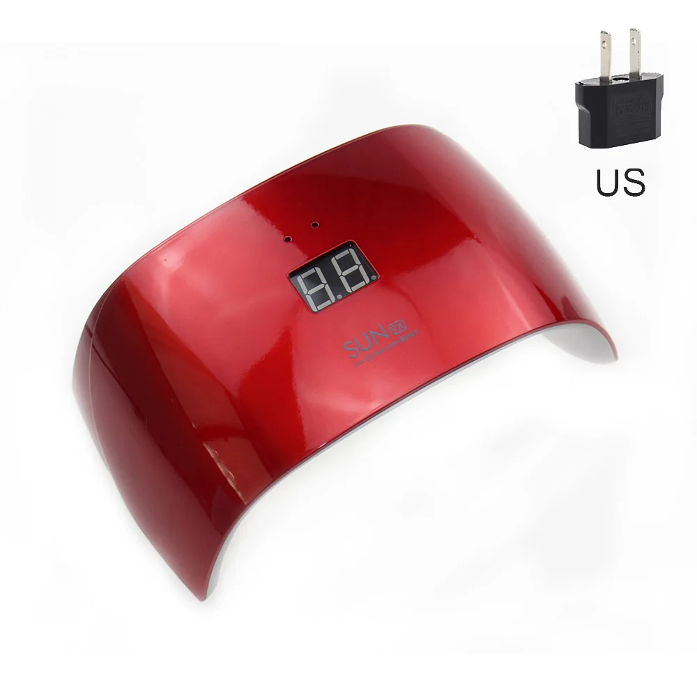 Red US SUN 9X лампа для ногтей УФ светодиодный светильник для маникюра Max18W UF лампы профессиональная Сушилка для ногтей гель лак Lampara 9 светодиодный s - Цвет: Red US