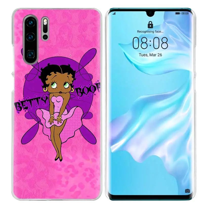 Розовый сексуальный чехол Betty Boop для huawei P20 P30 P Smart Nova 4 3i P10 P9 P8 mate 10 20 lite Pro Mini жесткий чехол для телефона pc - Цвет: 07