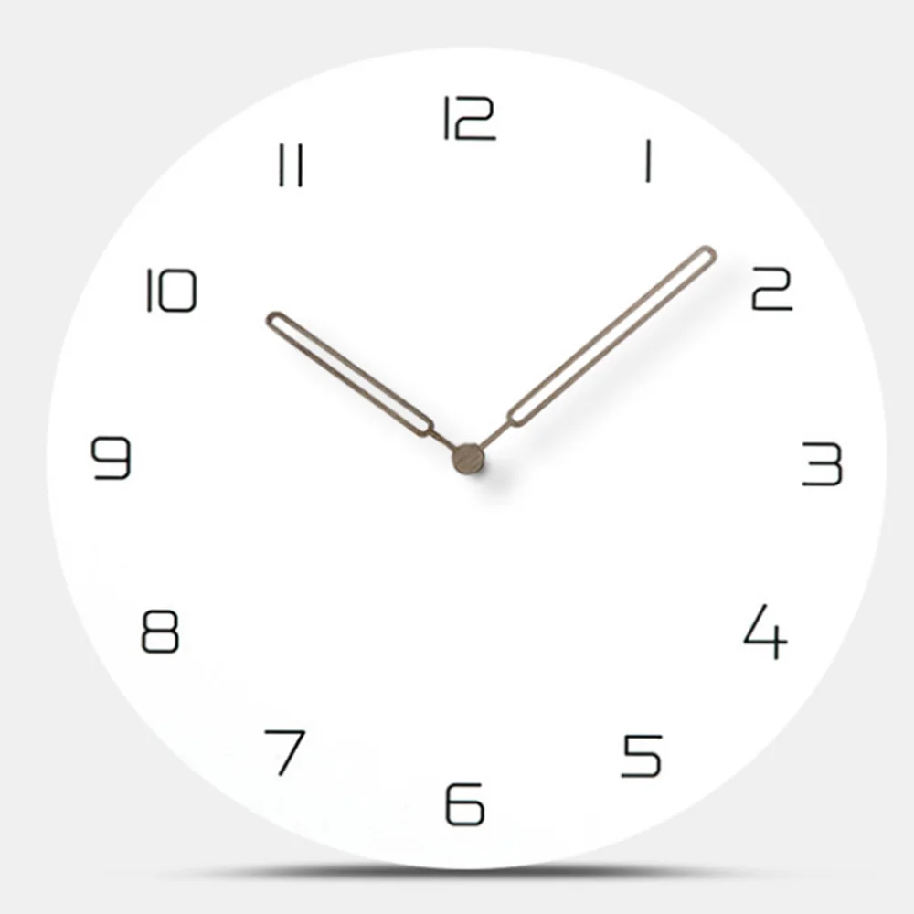 Деревянные настенные часы простые современные минималистичные бесшумные в