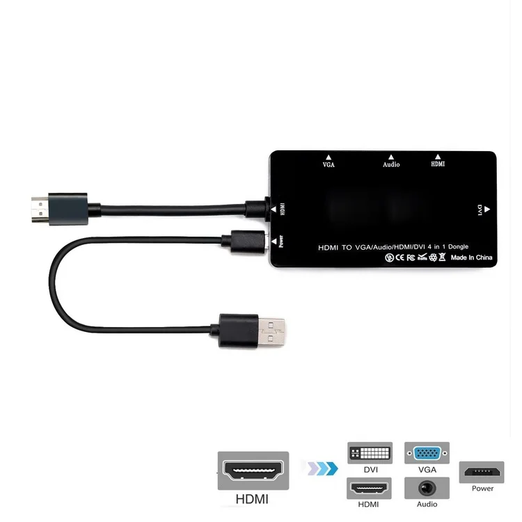 HDMI к VGA/Аудио/HDMI/DVI 4в1 адаптер многопортовый сплиттер конвертер для PS3 HDTV PC монитор