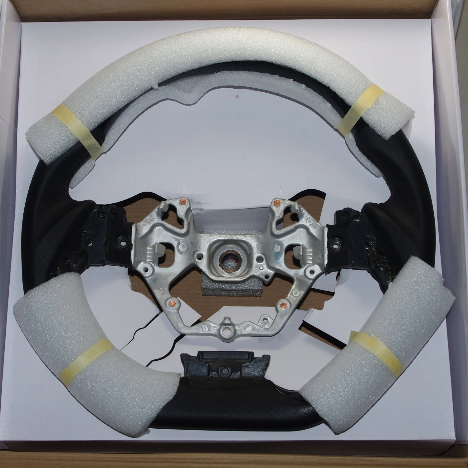 Черное Кожаное Спортивное Рулевое Колесо Piano модифицированное совместимо с Toyota C