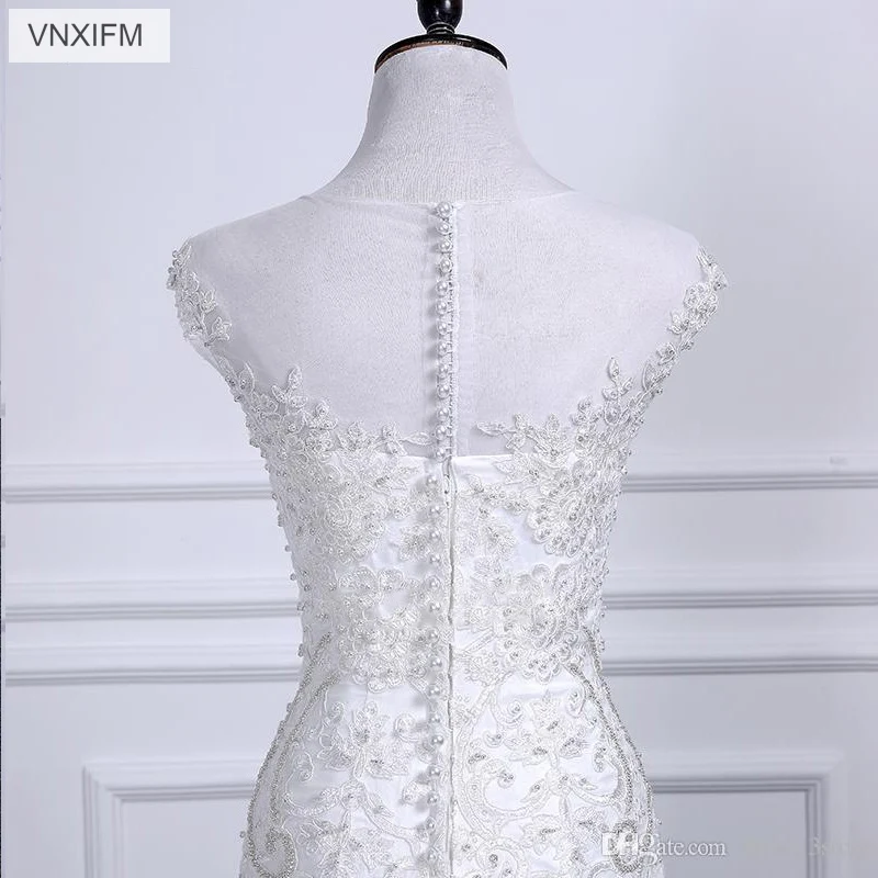 VNXIFM 2019 Luxury Beading Crystals Mermaid Wedding Dresses Sexy Sleeveless Appliques Ruched Long Bride Gowns | Свадьбы и торжества