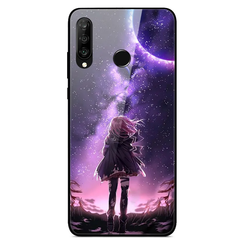 4 Для huawei P30 Lite чехол P30Lite глянцевое стекло TPU рамка твердая задняя крышка для huawei P30 Lite MRA-LX1M Nova 4E P 30 Lite чехол - Цвет: 4