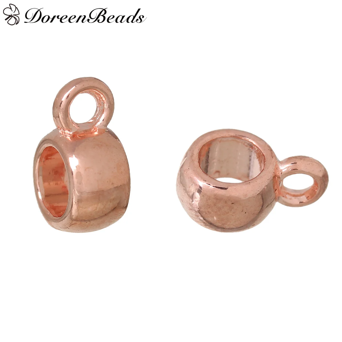 

DoreenBeads Bails Beads Round rose gold color Hole Size: 3.8mm( 1/8") 1.7mm( 1/8"), 9mm( 3/8") x 6mm( 2/8"), 100 PCs