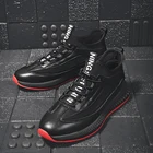 Мужские кожаные кроссовки SUROM, дышащие сетчатые кроссовки для тенниса, Повседневные Легкие удобные кроссовки на шнуровке
