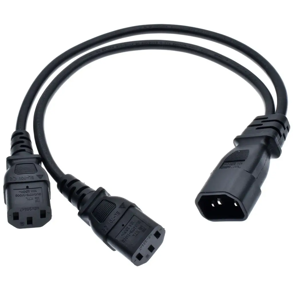 

UPS Server Splitter C14 to 2 x C13 Power Adapter Cable Single C14 to Dual 5-15R C13 Short Power Y Type Adapter Cord 10A 250V*