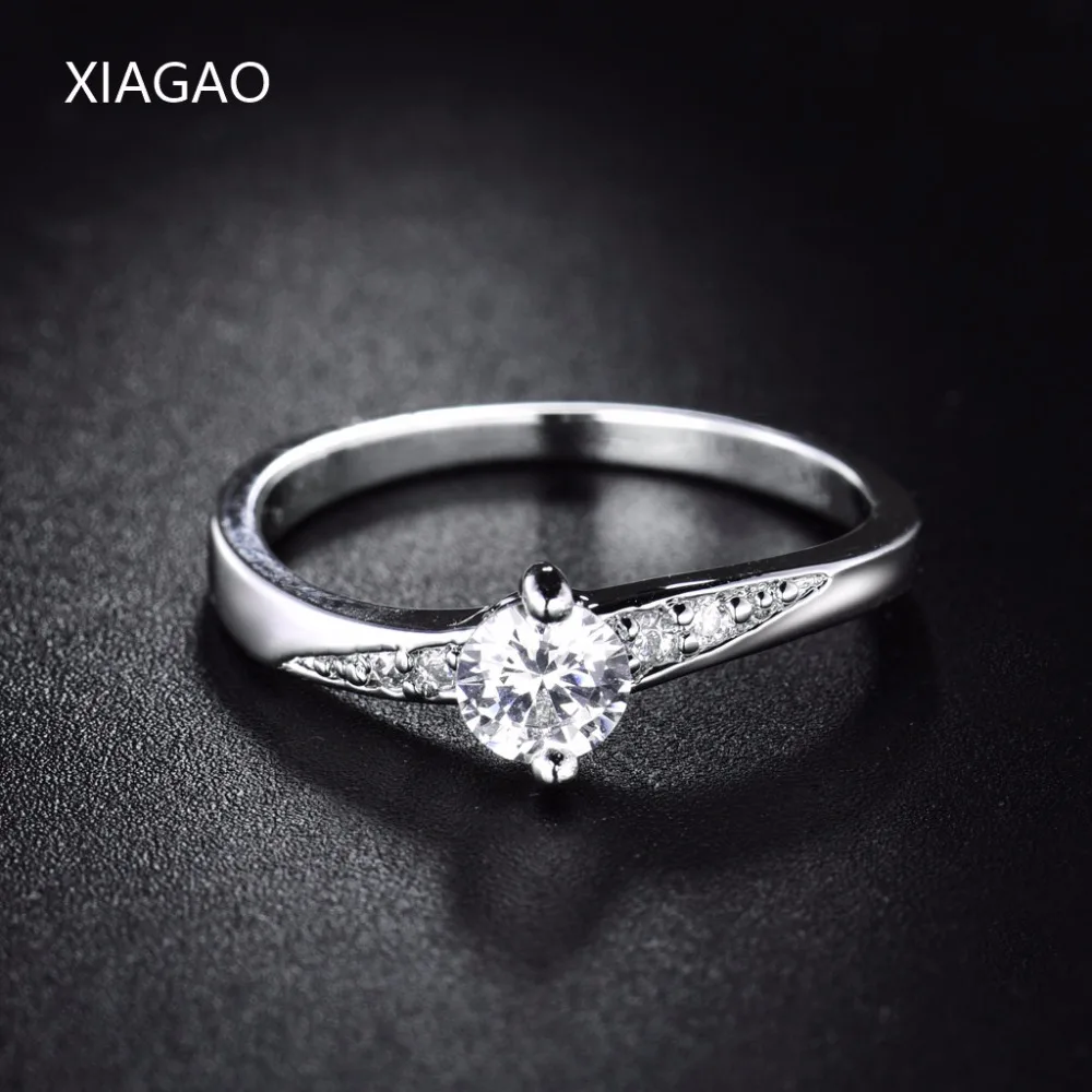 XIAGAO 2016 Брендовое модное свадебное кольцо на палец белое золото цвет Кристалл CZ