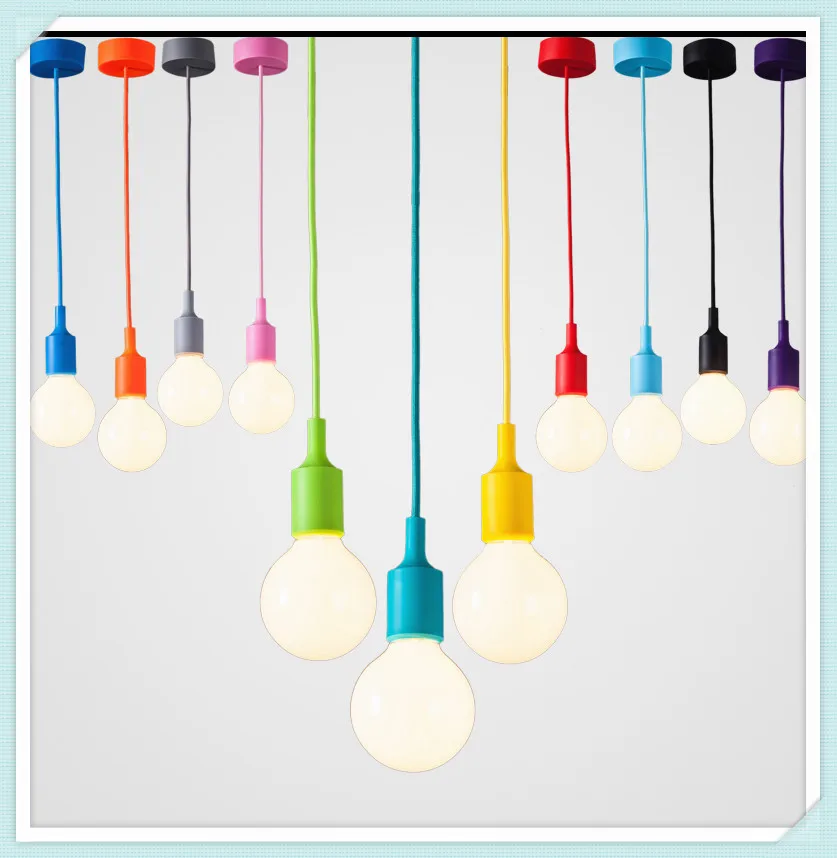 

Modern Art Single Pendant Lamps Color Pendant Lights Silica Gel Material Restaurant Bedrooms Shop Store light AC110-240V E27