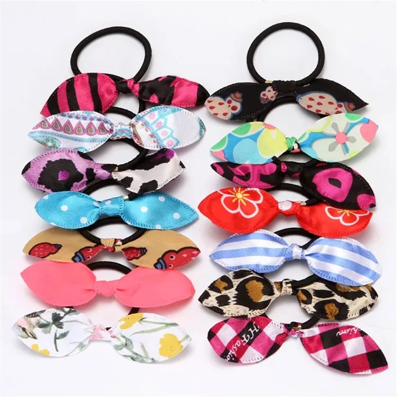 20 шт./лот модные эластичные повязки для волос с бантом девочек аксессуары