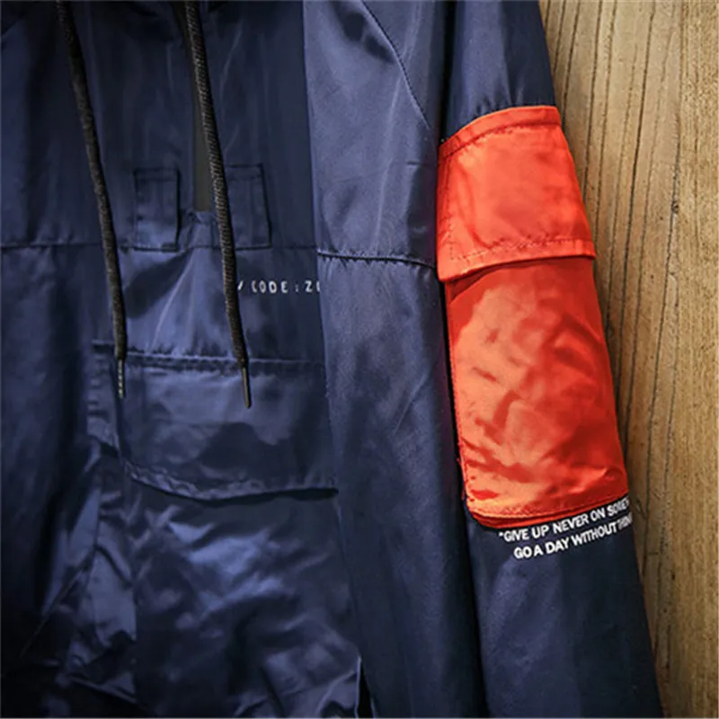 Осенняя Лоскутная куртка с большим карманом и капюшоном мужские куртки пальто