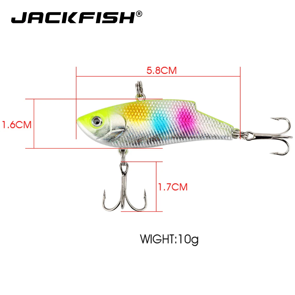 JACKFISH 10 г/55 мм VIB жесткая рыболовная приманка погремушка для рыбалки погружная