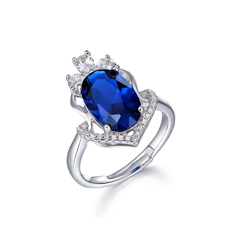 Venidy Кольца с сапфиром Для женщин изделия стерлингового серебра 925 Bijoux Femme