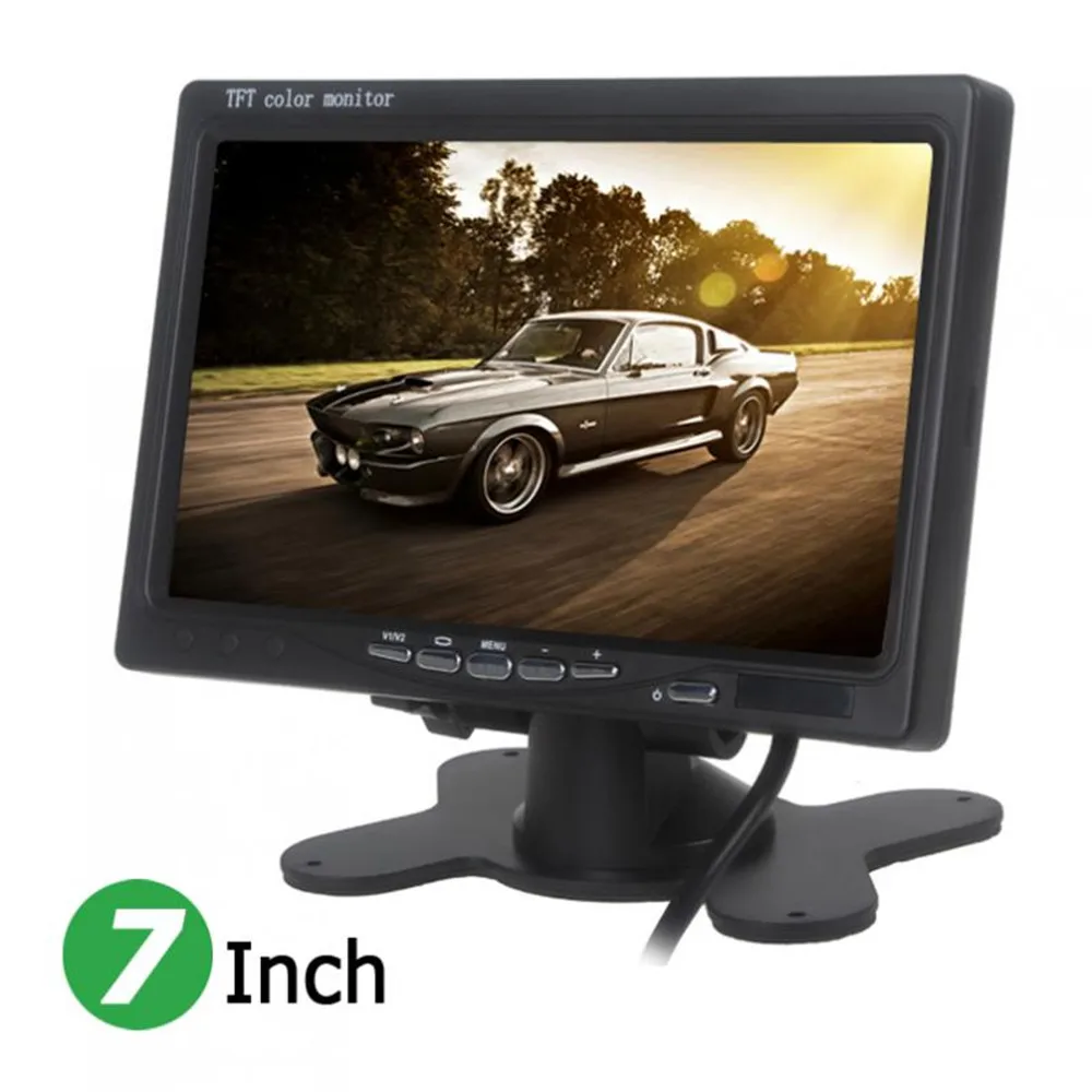 12 В 7 дюймов 800x480 RGB Цифровой дисплей 2 видео вход заднего вида PAL/NTSC подголовник автомобиля VCR монитор