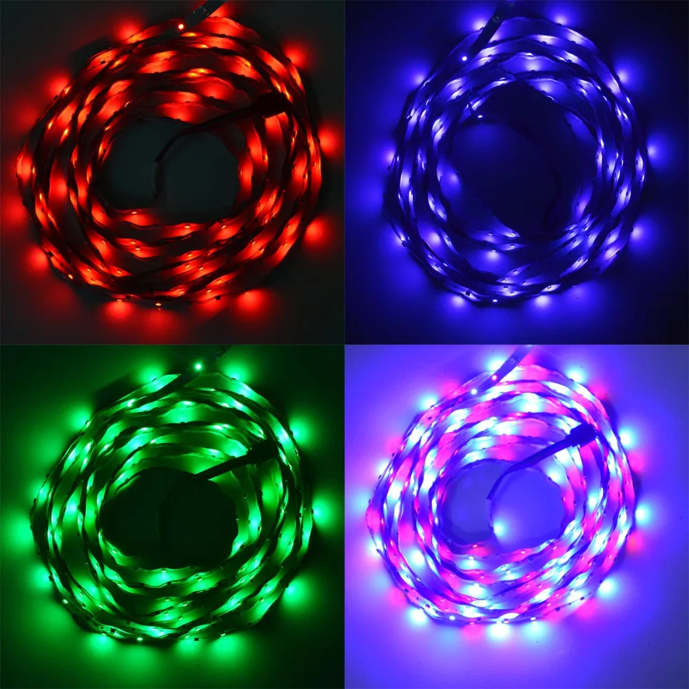 Водонепроницаемый 25 Вт Светодиодный светильник RGB 300 3528SMD W/Музыка контроллер (AC/DC