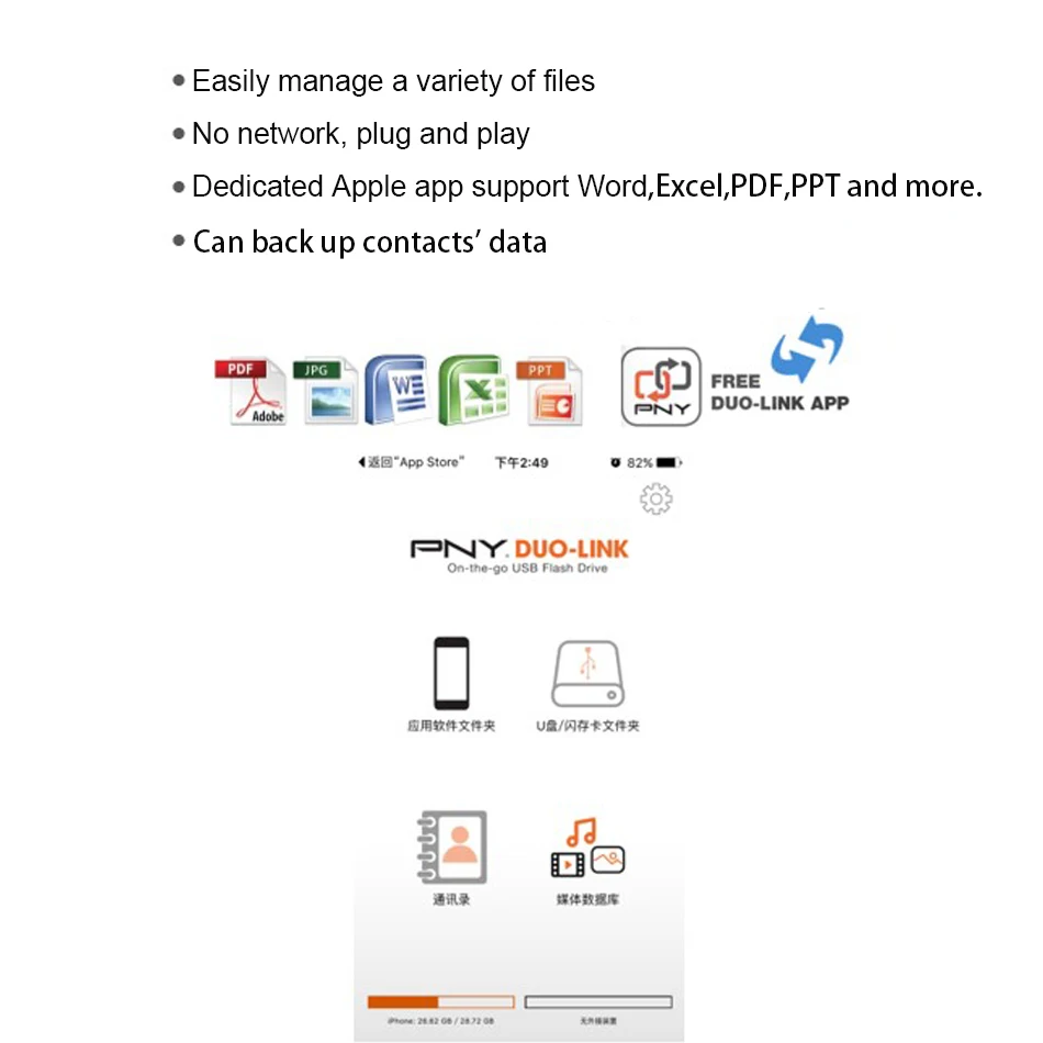 PNY DUO-LINK R быстрозаряжаемый Micro TF карты USB OTG для чтения карт памяти sd мини кардридер USB для iPhone 6/7/8 Plus iPod iPad с поддержкой OTG