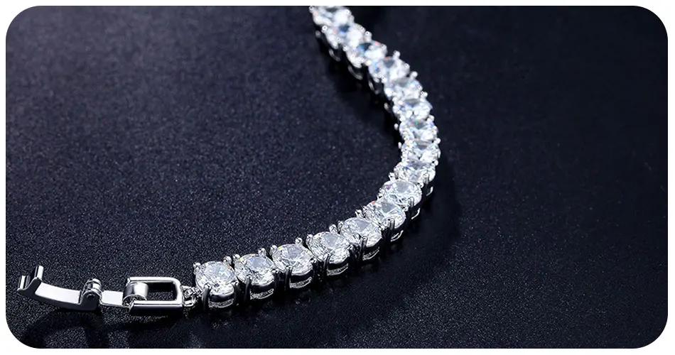 UMODE 0.5ct круглые прозрачные теннисные браслеты с кубическим цирконием для женщин и мужчин, Свадебные Роскошные ювелирные аксессуары для пар UB0021