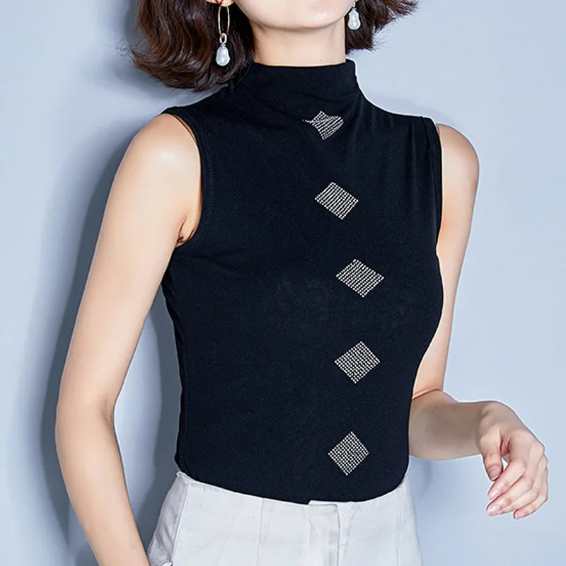 Fashion summer women t shirt 2019 ladies tops Sleeveless top for clothing plus size black | Женская одежда