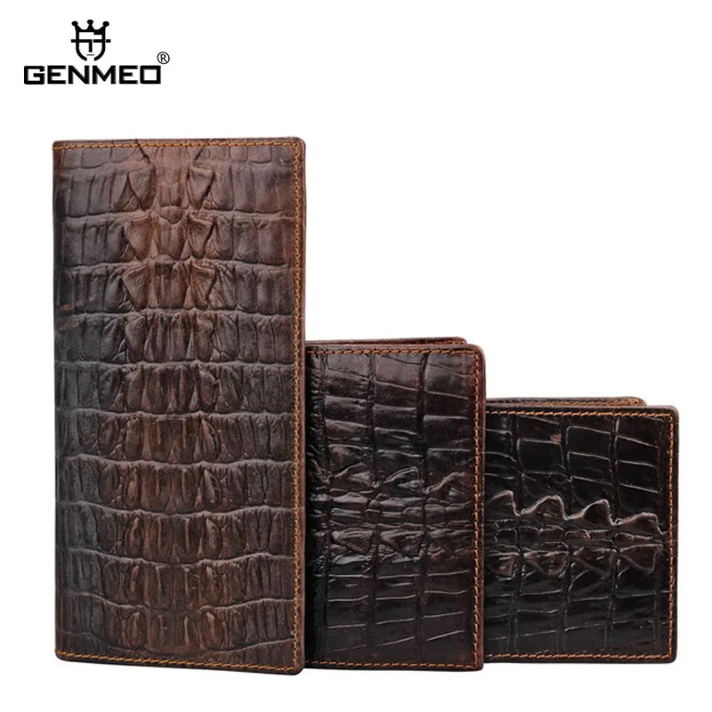 Genmeo Новое кошелек из натуральной кожи мужская бычьей с отделением для карт