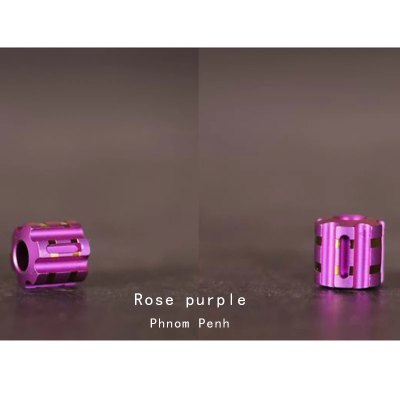 Rose purple 1 шт. шестерни титановый сплав нож бусины ремешок кулон Паракорд зонтик веревка ожерелье браслет кулон можно установить 3 Тритий трубки - Цвет: Rose purple